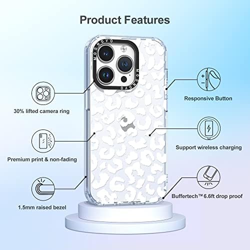 MOSNOVO תואם למקרה של iPhone 14 Pro, [Buffertech ™ 6.6 ft Drop Impact] [Anti Peel Off Tech] ברור כיסוי